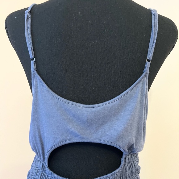 Express High-Low Ruffle Maxi Dress. Size medium. Color is a blueish/purple. - Picture 4 of 6